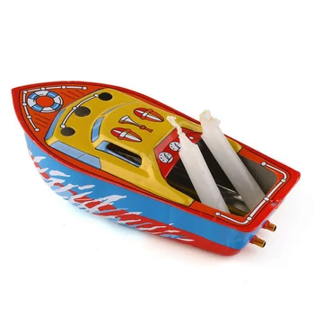 Vintage Abur Alimentat Lumânare Barca de Fier Clockwork Jucărie de Învățământ pentru Copii Colectie mare decor acasă sau o petrecere interesantă jucărie