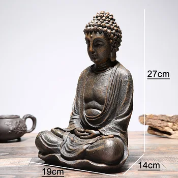 Vintage Așezat Statuia Lui Buddha Zen Gest Thai Buddha Sculptură Figurine Biroul De Acasă În Aer Liber, Grădină Decor Ornament Meserii