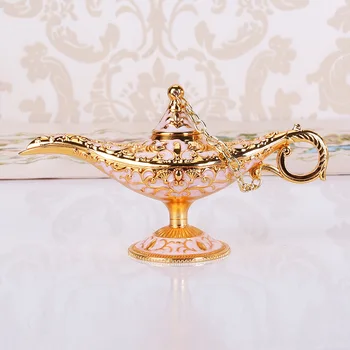 Vintage Ceai Oală Ala Ddin Lampa Placat Cu Aur De Ambarcațiuni De Lux Cadouri Decor Acasă