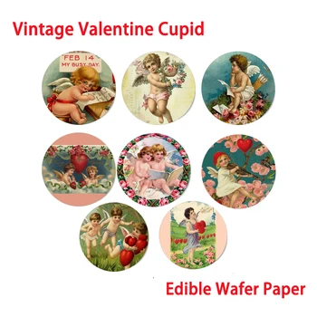 Vintage Cupidon Comestibile Napolitana Hârtie Pentru Valentine ' s Day Cup Cake Topper Tort de Decorare Instrumente Festivalul de Bucătărie, Bicarbonat de Aprovizionare
