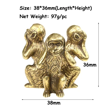 Vintage Cupru Solid Trei Maimuțe Ceai De Companie Sculptura Din Bronz Decor Acasă Accesorii Bronz Maimuță Miniaturi, Figurine Decor Birou