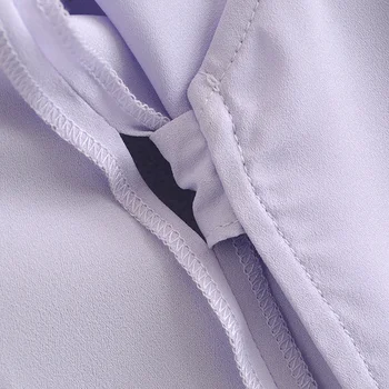 Vintage elegant solid cruce V gât papion bluza femei 2020 maneca scurta mov tricouri scurte de sex feminin casual topuri de cultură blusas