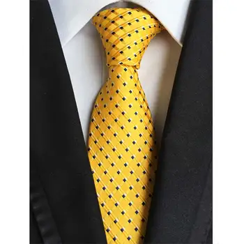 Vintage Fabrica de Vânzător 8cm Bărbați Clasic de Cravata Matase Galben-Negru/ Negru Polka Dot cravatta Legături Om Mirele Petrecere Cravata mult