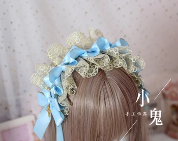 Vintage Japoneză Dulce Lolita din Dantela Arc articole pentru acoperirea capului Menajera Banda de Păr de zi cu Zi Accesorii de Par Benzi Elegant Printesa KC Frizură