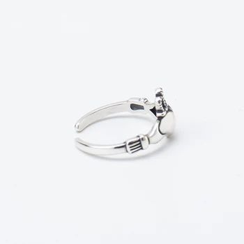 Vintage Personalitate Hollow Inima Reglabil Argint Thai Ring Pentru Femei 925 De Bijuterii De Argint Coroana Inel De Nunta