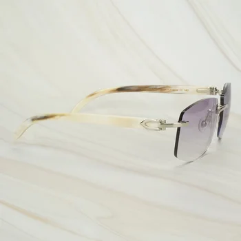 Vintage White Buffalo Cornul Rama de Ochelari pentru Bărbați ochelari de Soare pentru bărbați Carter Decor Supradimensionat Ochelari de Soare Fro Femei