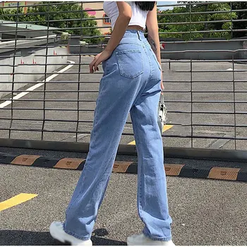 Vintage Y2k Estetice Regla Talie Largi Drepte Blugi Femei Streetwear Prietenul Largi Picior Pantaloni Harajuku Vrac Pantaloni Denim