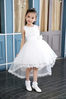 Violet/Alb fata rochie de Flori pentru nunta Elegant final Rochie de Vara Fete Printesa Rochie Tutu Aniversare pentru Copii haine 4-14Y