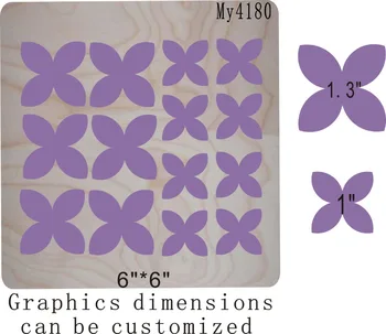 Violet petale de noua din lemn de mucegai moare de tăiere pentru scrapbooking Grosime-15.8 mm