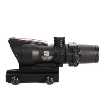 VIS Riflescope ACOG 4 X 32 Reale Fibra Optica Red Dot Iluminat Chevron Pahar Gravat Reticul Tactic Vedere Optic Domenii