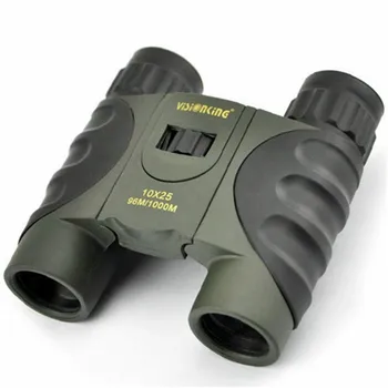 Visionking Acoperiș Sistem Optic 25mm Diametru Obiectiv 10X Magnification Binoclu 10X25 Pliabil Green Film DTS000521