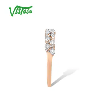 VISTOSO Reale 14K 585 Crescut de Inel de Aur Pentru Femei plin de Farmec Diamant Spumant Promit Logodna Cadou de Aniversare Bijuterii Fine