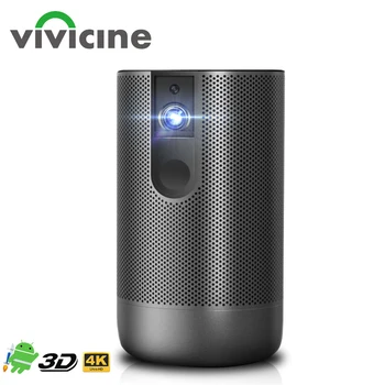 VIVICINE Portabil Android 7.1 1080P Full HD 3D Home Theater Proiector,1920x1080p Wifi LED Joc Video Proyector Beamer