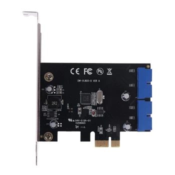 VL805 Chipset-ul PCI Express la Dual 20pin USB 3.0 Controller Card PCI-e Adaptor X5QC