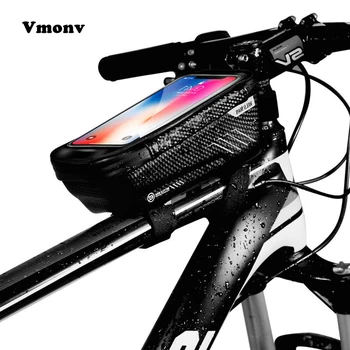 Vmonv Universal Sac de Biciclete Suport de Telefon Pentru iPhone X XR Sansung S9 Impermeabil Impermeabil MTB Fața Sac de 6.2 inch cu Suport de Telefon Mobil
