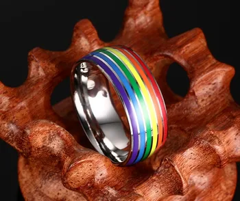 Vnox Gay Pride Inele de Nunta pentru Femei și Bărbați Bijuterii din oțel Inoxidabil Inele de Logodna 8mm