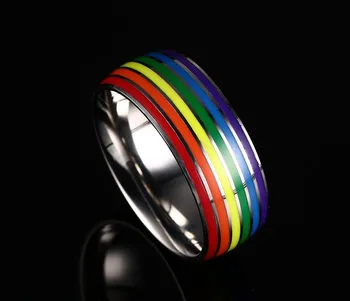 Vnox Gay Pride Inele de Nunta pentru Femei și Bărbați Bijuterii din oțel Inoxidabil Inele de Logodna 8mm