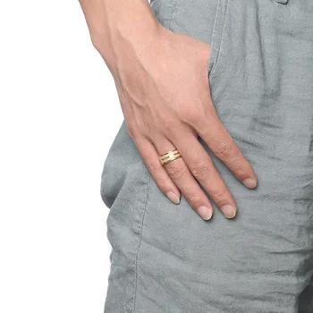 Vnox Plictisitoare poloneză Inel de Logodna pentru Barbati de Culoare de Aur 8mm Latime verighete Deget Inelul de sex Feminin de sex Masculin Bijuterii din Oțel Inoxidabil