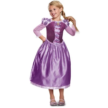 VOGUEON Fete Printesa Rapunzel Dress up Haine Copii Maneca Lunga Încurcat Cosplay Costum Fetita de Vară, Rochii de Petrecere