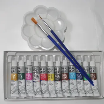 Vopsele Acrilice Tub Set Nail Art Pictura Instrument De Desen Pentru Artiști 12 Culori Oferta Pensule, Paleta
