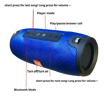 Vorbitor Bluetooth portabil în aer liber difuzor Wireless Coloana 3D impermeabil FM TF Card Bass Cutie Subwoofer 1200mAh