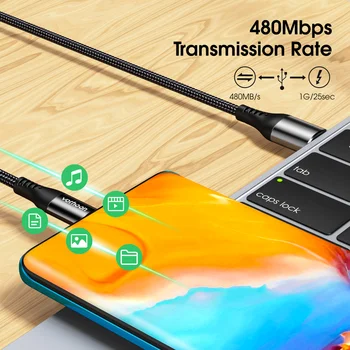 Vothoon 5A USB de Tip C Cablu Pentru Huawei P40 Pro Mate 30 Pro P30 Supraîncărca 40W Rapid de Încărcare Încărcător de Tip C Cablu Cablul de Sârmă