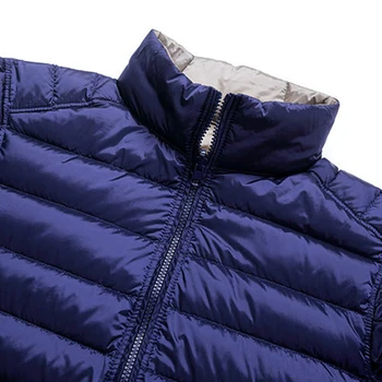VROKINO Brand de Iarna Barbati Lumină Caldă în Jos Jacheta De 90% Alb Rață Jos Jacheta cu Gluga pentru Bărbați Lumina Ultra Confort Sacou