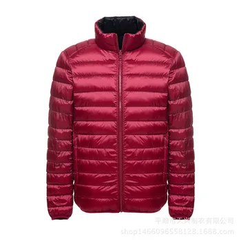 VROKINO Brand de Iarna Barbati Lumină Caldă în Jos Jacheta De 90% Alb Rață Jos Jacheta cu Gluga pentru Bărbați Lumina Ultra Confort Sacou