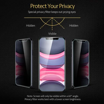 VSH 2 buc Anti-Spy Ecran Protector pentru iPhone 11 Pro X XS XR XS Max Anti-Spy Film de Sticlă de Protecție de Confidențialitate Sticlă Călită