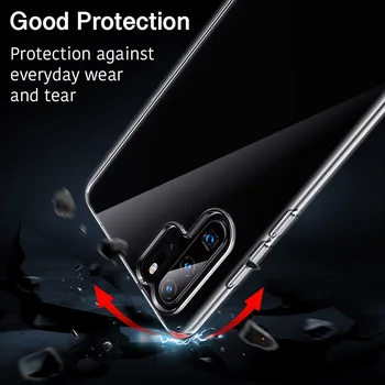VSH Caz pentru Huawei P30 P30 Pro TPU Moale Anti-Knock Acoperire Ultra Subțire de Lux Transparent Bara de protecție Caz pentru Huawei P30 P30 Pro Acoperi