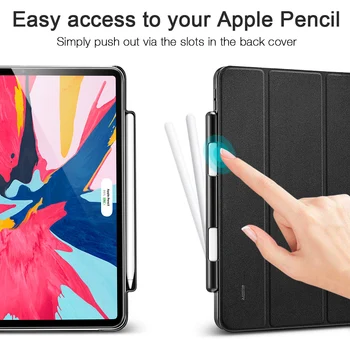 VSH Caz pentru iPad Pro 11 2018 Acoperire Ultra Slim din Piele PU Transparent PC Capacul din Spate cu Creion Slot Suport Atașați Taxa Funda