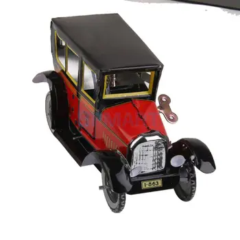 Vânt de Până Taxi Model de Jucărie de Colecție Cadou Negru și Roșu
