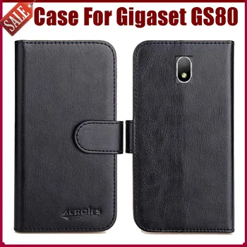 Vânzare Fierbinte! Gigaset GS80 Caz Nou de Sosire 6 Culori de Înaltă Calitate, Piele Flip Protective Cover Telefon Pentru Gigaset GS80 Caz