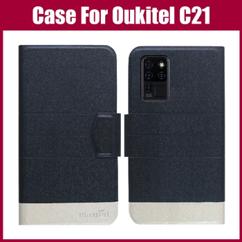 Vânzare Fierbinte! Oukitel C21 Cazul Moda 5 Culori Flip Ultra-subțire Telefon din Piele Capac de Protecție Pentru Oukitel C21 Caz Fundas