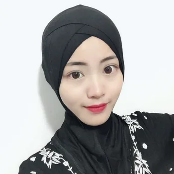 Văl musulman Amazon Patru Straturi de Cruce Ninja Interior Hijab Eșarfe, Bottom Capace Modal de Înaltă Calitate turban