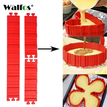 WALFOS 4 Buc/Set Silicon Bakeware Magic Șarpe Tort Mucegai Pan DIY de Copt Pătrată Dreptunghiulară Forma de Inima forma Rotunda de Patiserie Instrumente