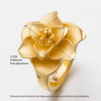 Wando Trendy Placat cu Aur de 24K Multi Nunta forma de Floare de Culoare de Aur Mireasa Inele Pentru Barbati Femei Cadouri Bijuterii