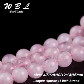 WarBLade 4 6 8 10 12 14 16mm Piatra Naturala de Trandafir Roz de Cristal de Cuarț Margele Rotunde Margele Vrac Pentru Bijuterii DIY Face 15