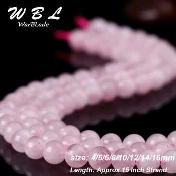 WarBLade 4 6 8 10 12 14 16mm Piatra Naturala de Trandafir Roz de Cristal de Cuarț Margele Rotunde Margele Vrac Pentru Bijuterii DIY Face 15