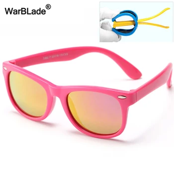 WarBLade Nou Colorat pentru Copii Ochelari de Soare TR90 Fete Băiat Polarizat ochelari de Soare Silicon Flexibil pentru Copii UV400 Oglindă Ochelari