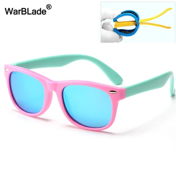 WarBLade Nou Colorat pentru Copii Ochelari de Soare TR90 Fete Băiat Polarizat ochelari de Soare Silicon Flexibil pentru Copii UV400 Oglindă Ochelari