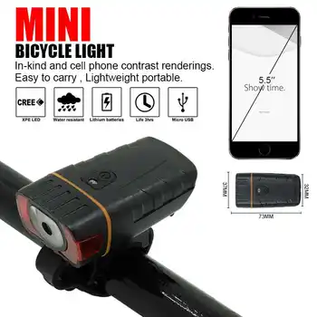 WasaFire USB Reîncărcabilă Lumina Bicicleta Mini 3 Moduri de CONDUS Motocicleta Fata de Lumina Farurilor Ciclism MTB Lanterna Pescuit Far