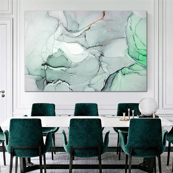 Watercolorful Abstract Verde și Albastru Nor de Perete de Arta Pictura casa moderna living decor scandinav canvas postere, printuri
