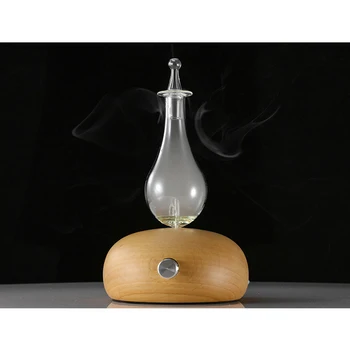 Waterless Difuzor de arome de Lemn de Sticlă Inhalator pentru Uleiuri Esentiale cu Lumina LED-uri Colorate pentru Camera Acasa