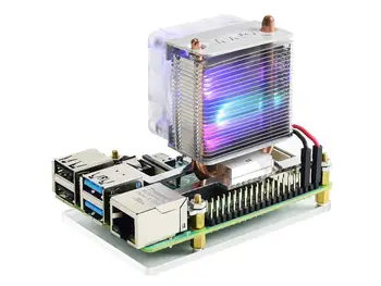 Waveshare ICE Tower CPU de Răcire Ventilator pentru Raspberry Pi, Super Disipare a Căldurii, Suportă Atât Raspberry Pi 4 & 3