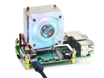 Waveshare ICE Tower CPU de Răcire Ventilator pentru Raspberry Pi, Super Disipare a Căldurii, Suportă Atât Raspberry Pi 4 & 3