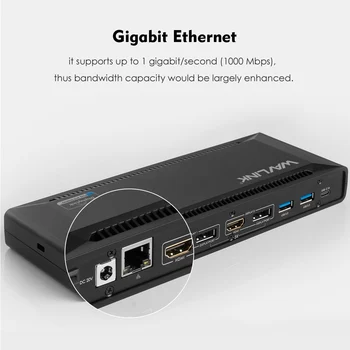 Wavlink 4K USB-C Universal pentru Stația de Andocare Dual Gigabit Ethernet, USB 3.0 5K HDMI DP Display Livrare de Energie cu Windows Mac OS