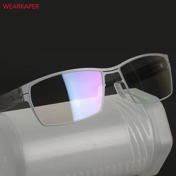 WEARKAPER Unic Nr șurub Design Rame Ochelari de vedere Ultra Light Ultra subțire Bărbați Miopie Cadru Spectacol