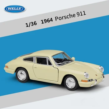 WELLY Diecast 1:36 Scară Simulator Clasic Model de Masina 1964 Porsche 911 Trage Înapoi Mașina Aliaj Metalic Mașină de Jucărie Pentru Copii Cadou de Colectie