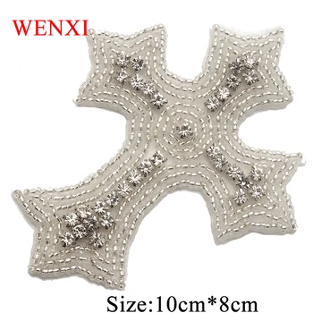 WENXI 20CS en-Gros de Moda Remediere rapidă Cusut Frumos Cristal de Argint Stras Aplicatiile Pentru Nunta Mireasa WX916